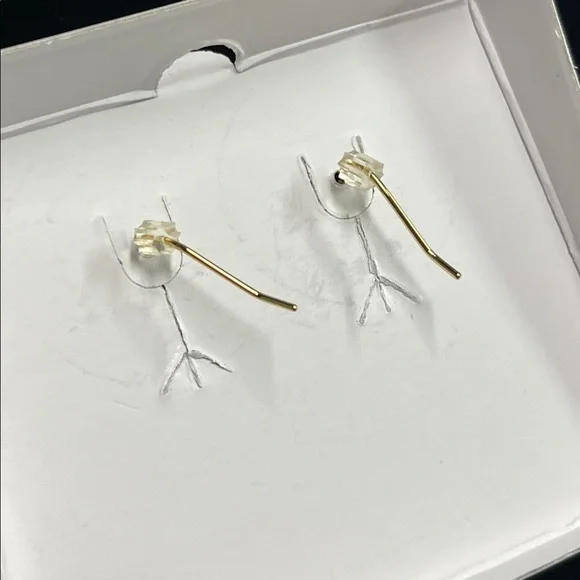 CLASSIC TREASURES NWT Prom Evening Diamond Accent 18K Gold Over Brass Earrings - Picture 8 of 10